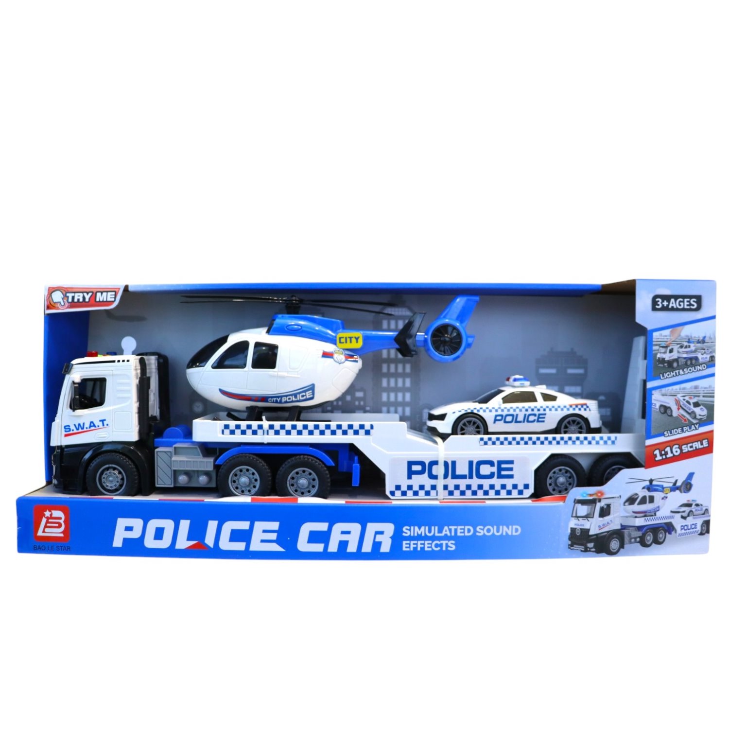 58075B / 58075A TRAILER RESCATE POLICE LUZ Y SONIDO