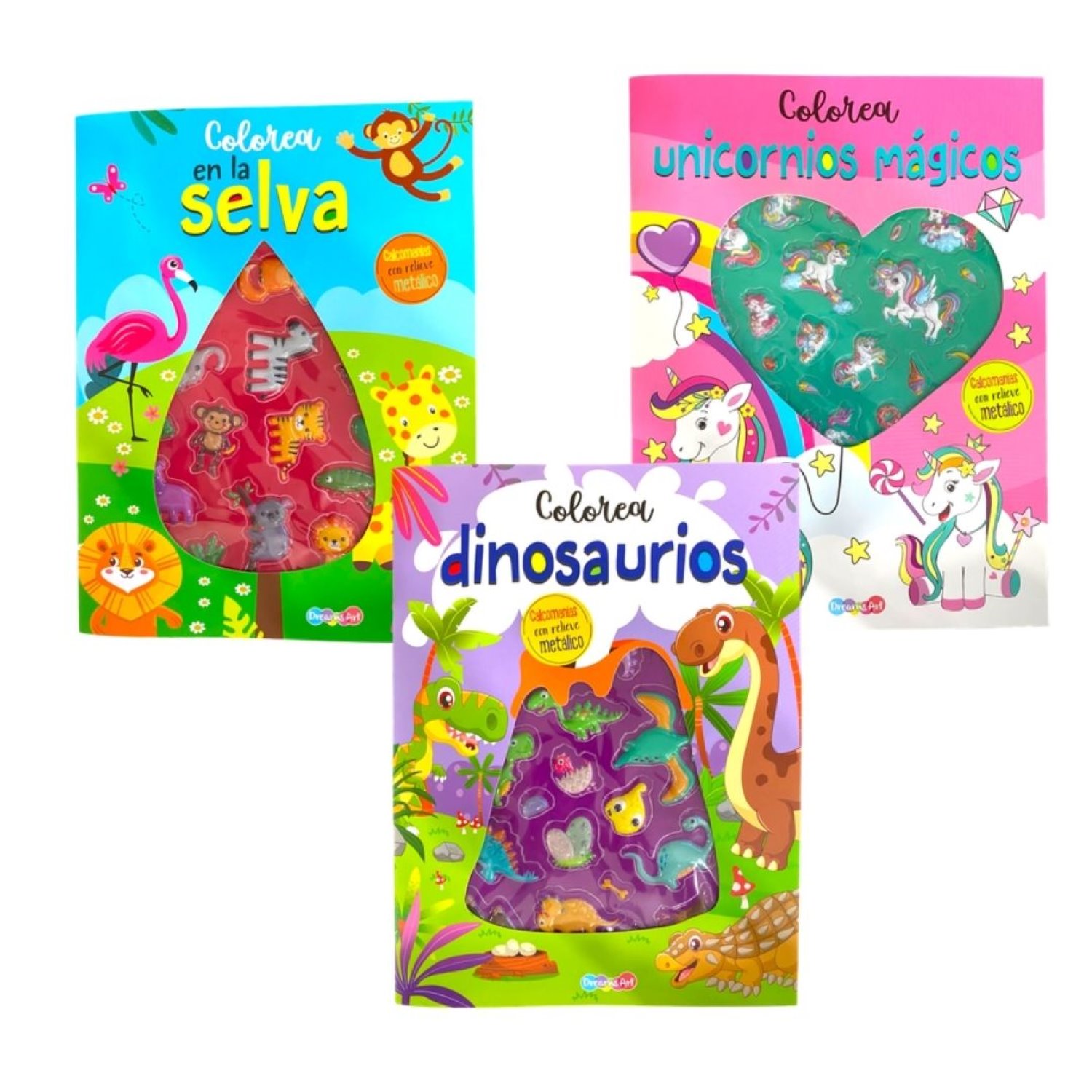 BCBRI3150 LIBRO COLOREA DINO CON STICKERS 3D