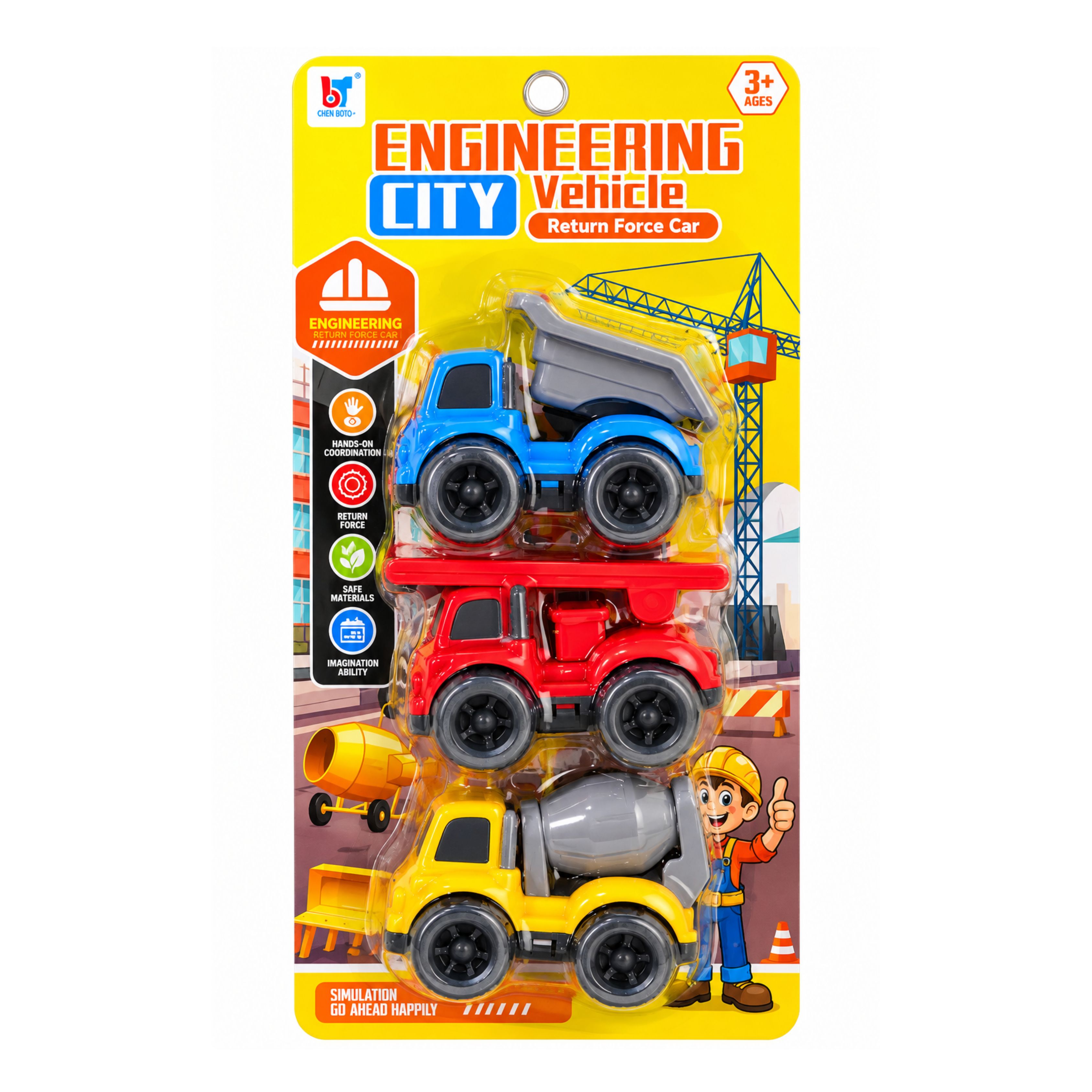 CN-1237 SET VEHICULOS DE CONSTRUCCION 3 PZ