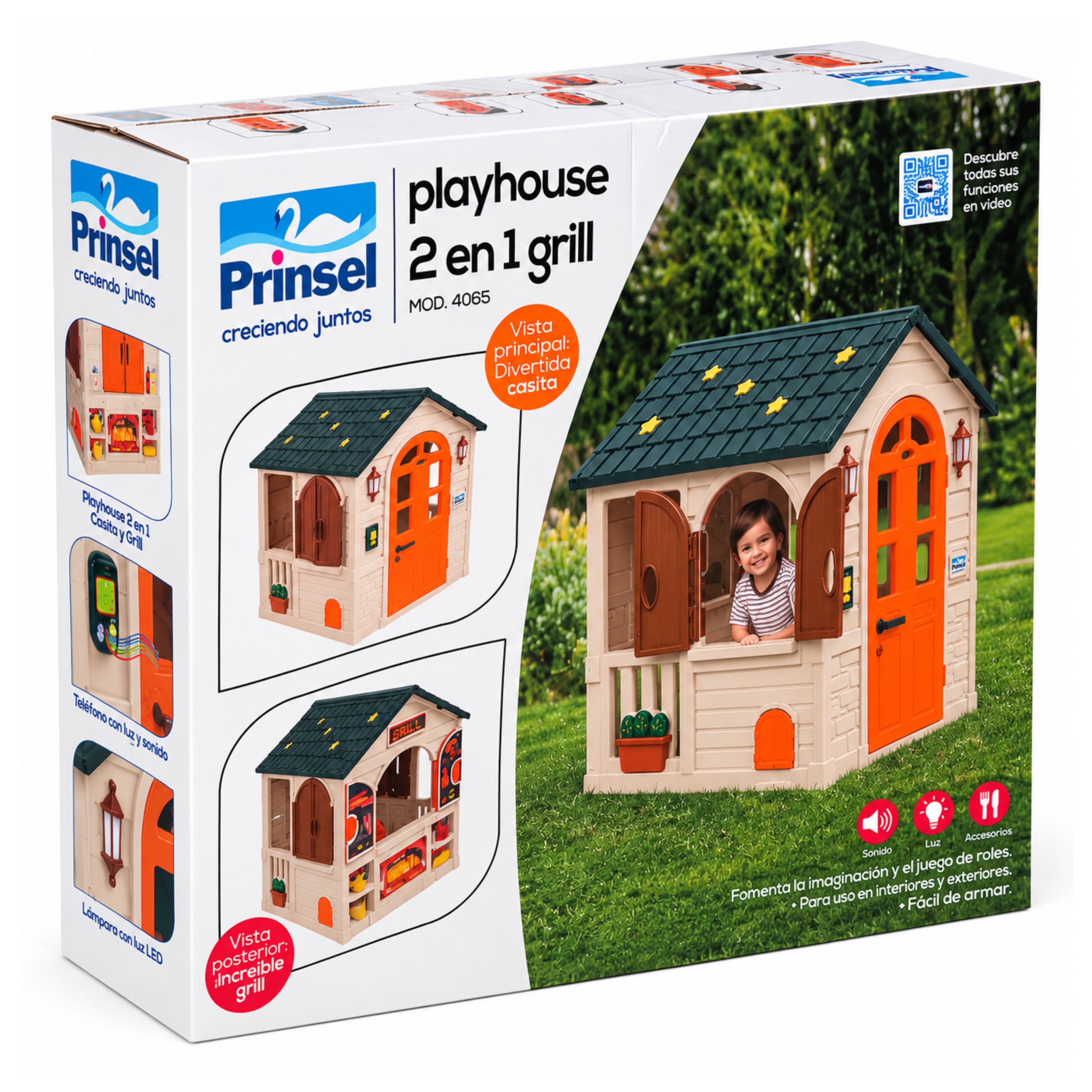 4065 CASITA PRINSEL PLAYHOUSE 2 EN 1 GRILL