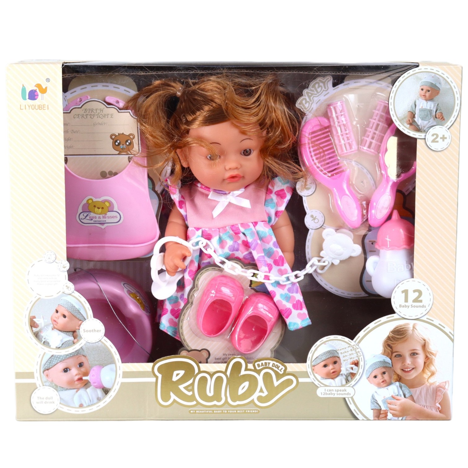 L6202I BEBE RUBY CON SONIDO Y ACCESORIOS