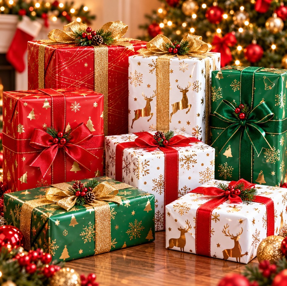 MTY263341 PAPEL METALICO NAVIDEÑO 2 PIEZAS 50 X 70 CM