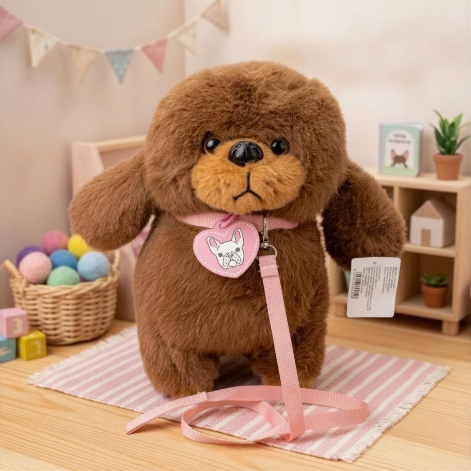 MTY51648 PELUCHE PERRITO CON CORREA