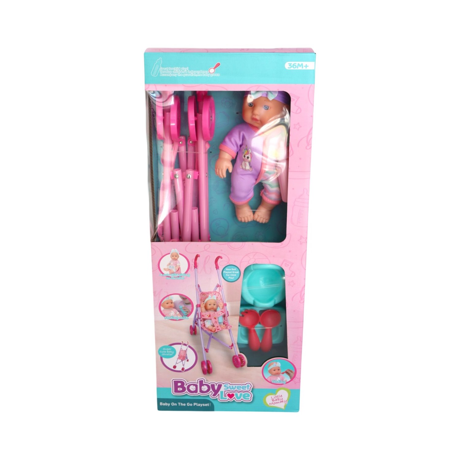 MX3311-2 MUÑECA CON CARREOLA Y ACCESORIOS