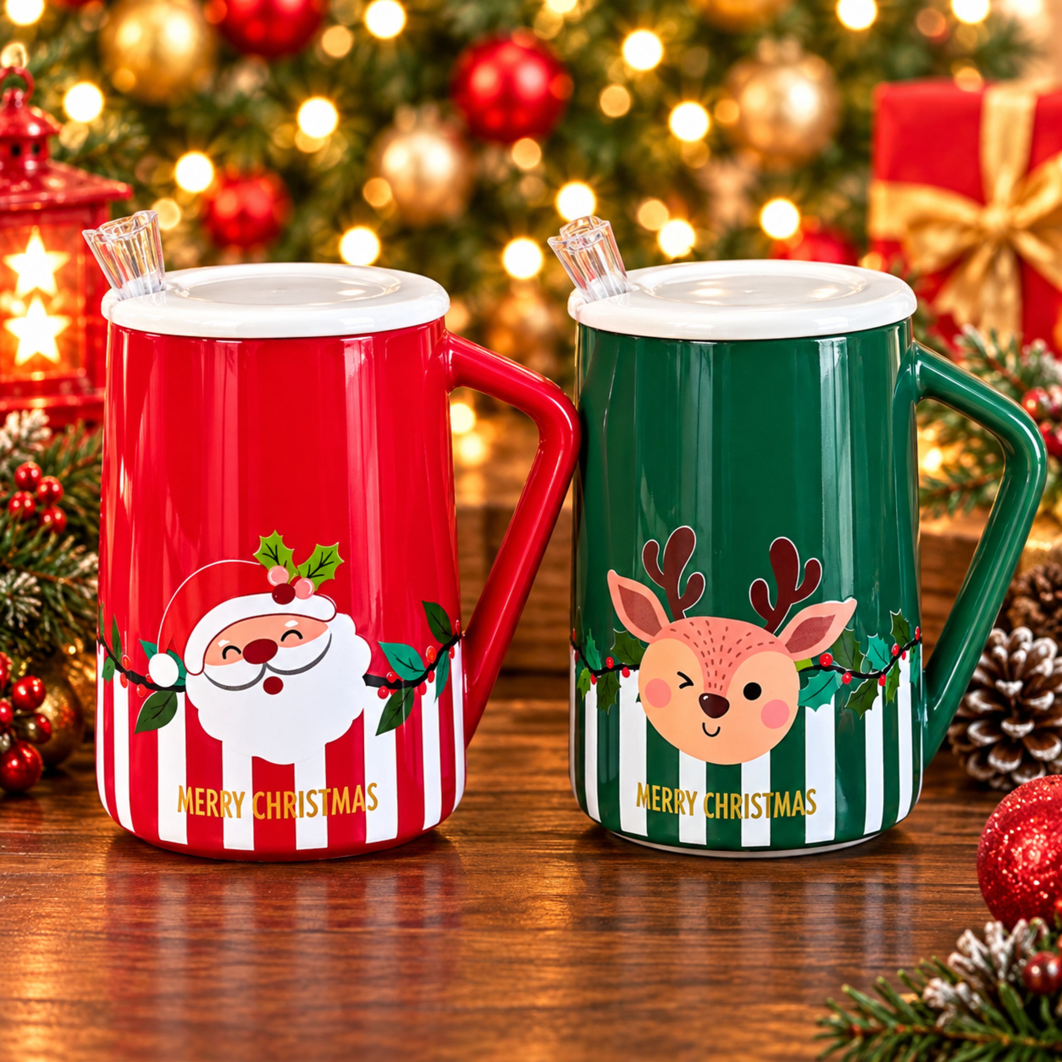 SJ-1189-19 TAZA NAVIDEÑA HEXAGONAL C/TAPA OFERTA