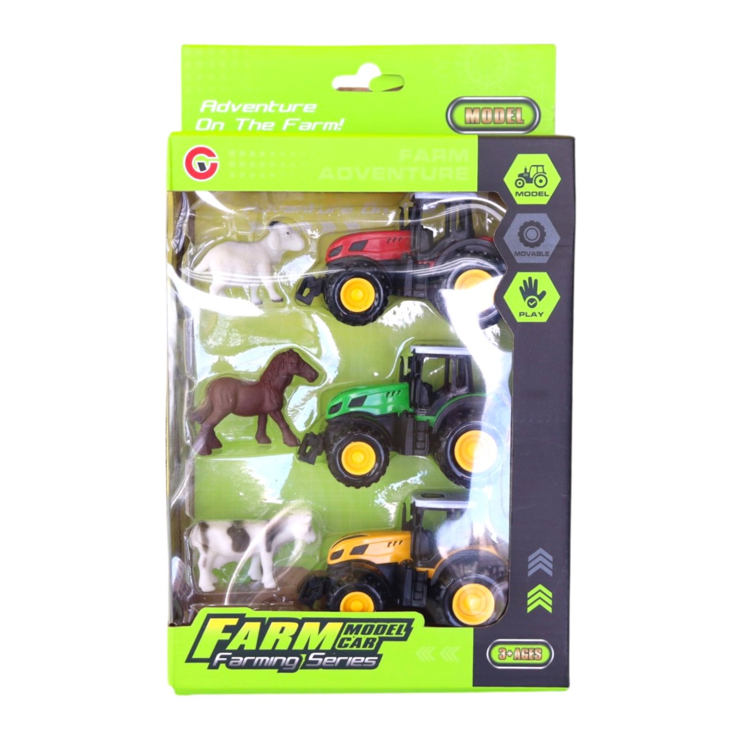 9685-30 SET TRACTORES CON ANIMALES 6 PZ