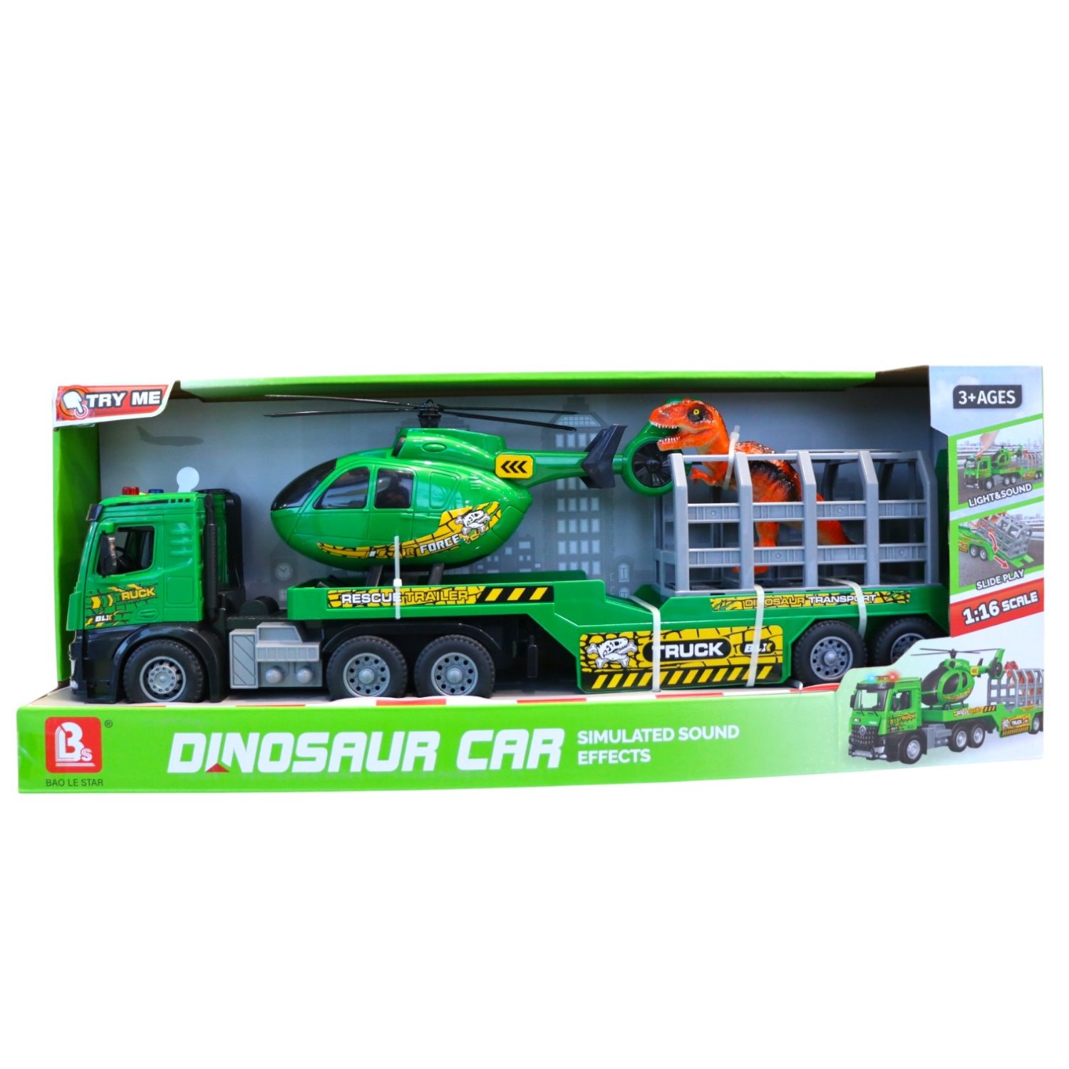 58094 / 58098 TRAILER RESCATE DINOSAURIO LUZ Y SONIDO