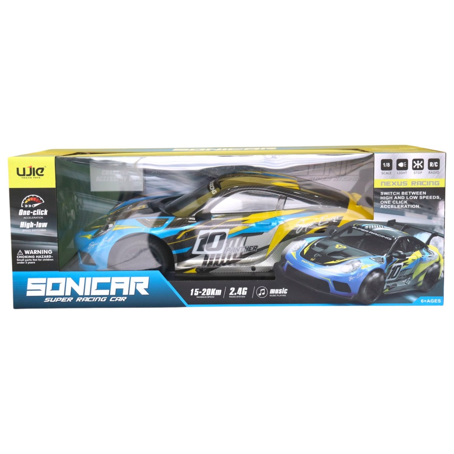 UJ99-P802 VEHICULO RADIO CONTROL SONICAR 56 CM RECARG